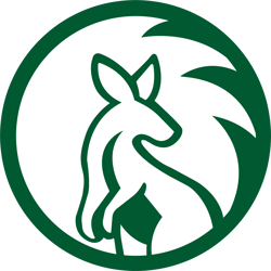 Roo Consulting Logo - Green Kangaroo in Circle